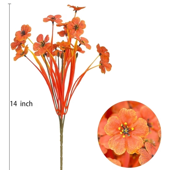 Vibrant Orange Artificial Flower Bouquet - Picture 3 of 6